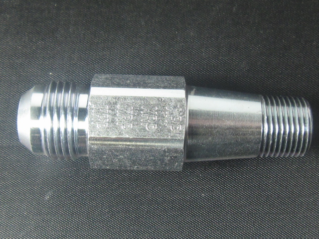 (image for) -10 Extended Oil Inlet Male Flare to 1/2 NPT - Short - Steel